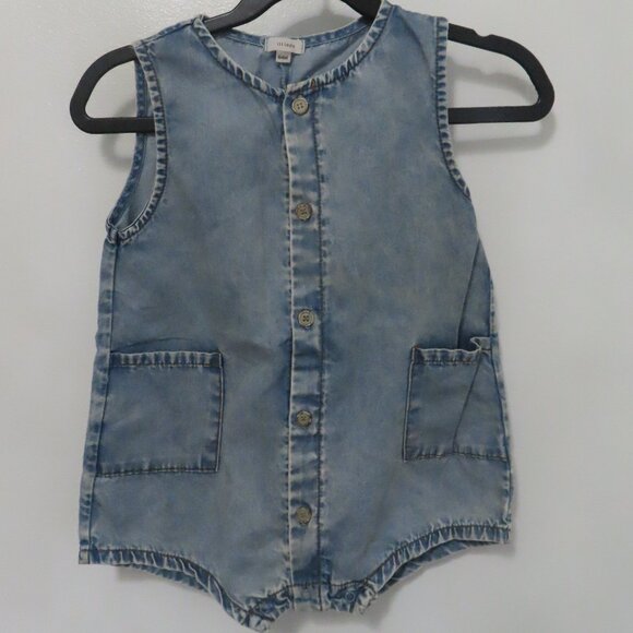 Lil Legs Boys Stone Wash Denim Boxy Romper - Picture 2 of 4